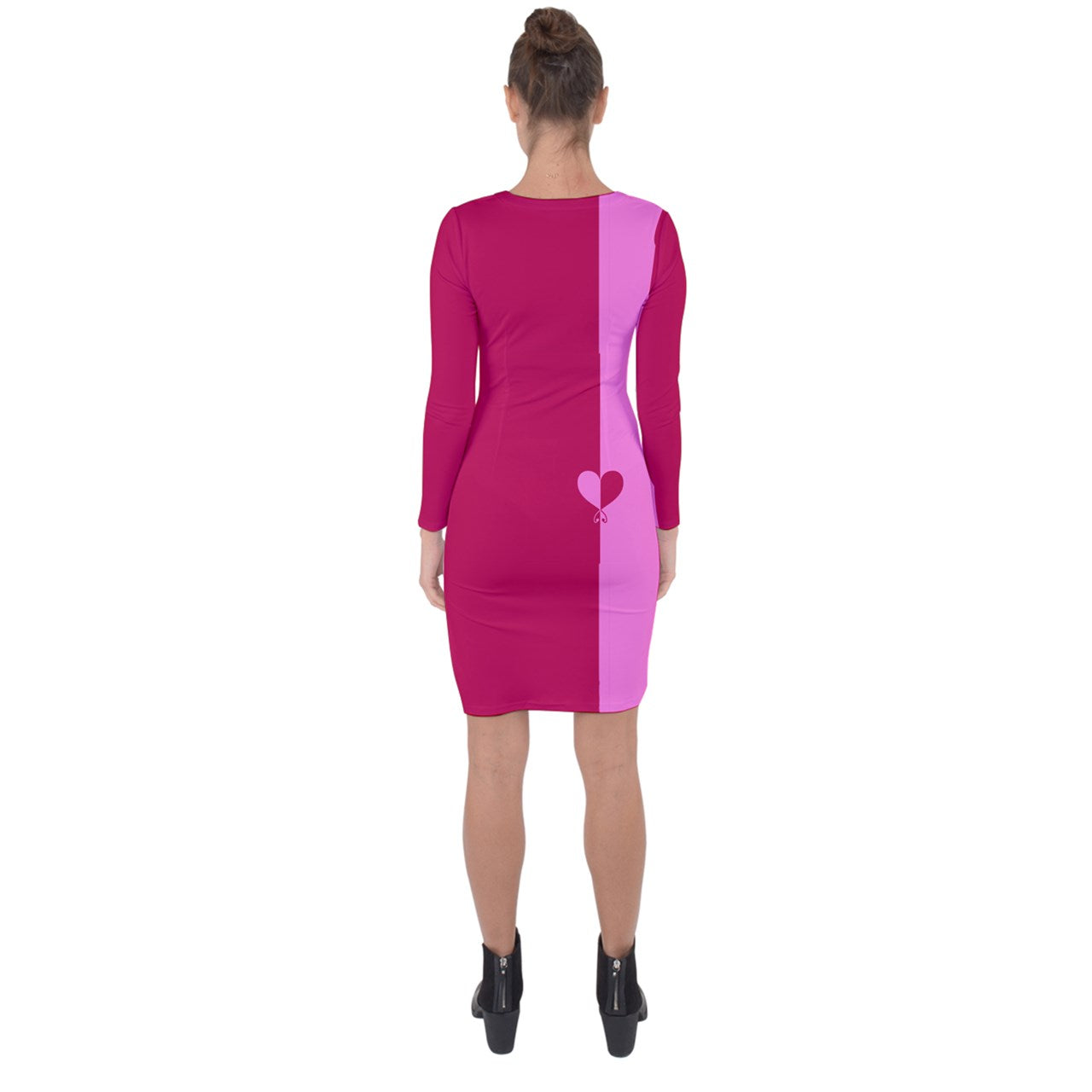 colorblock lovehearts Asymmetric Shift Dress