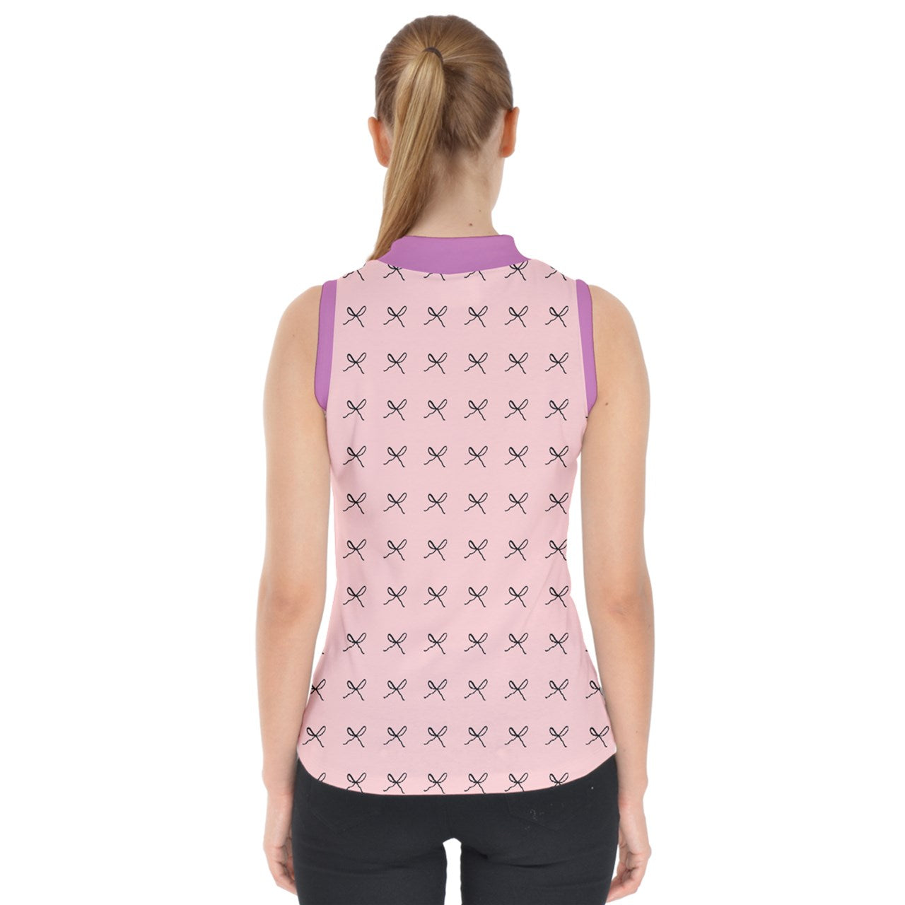 Rows of bows lite Mock Neck Shell Top