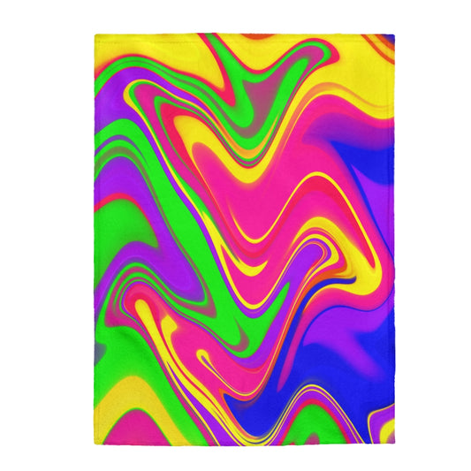 neon rainbow Velveteen Plush Blanket