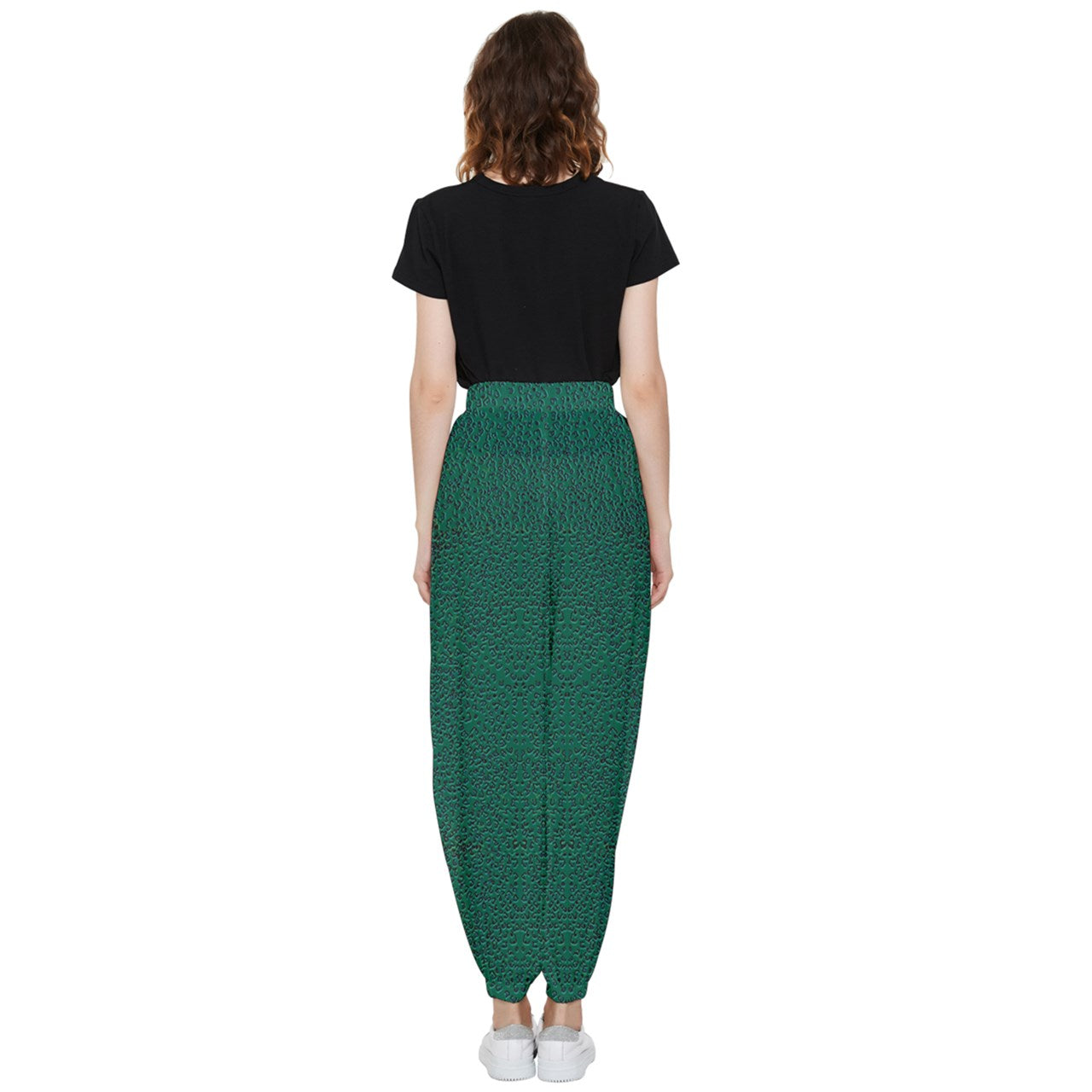 Green Cheeta Side Stripe Tapered Pants