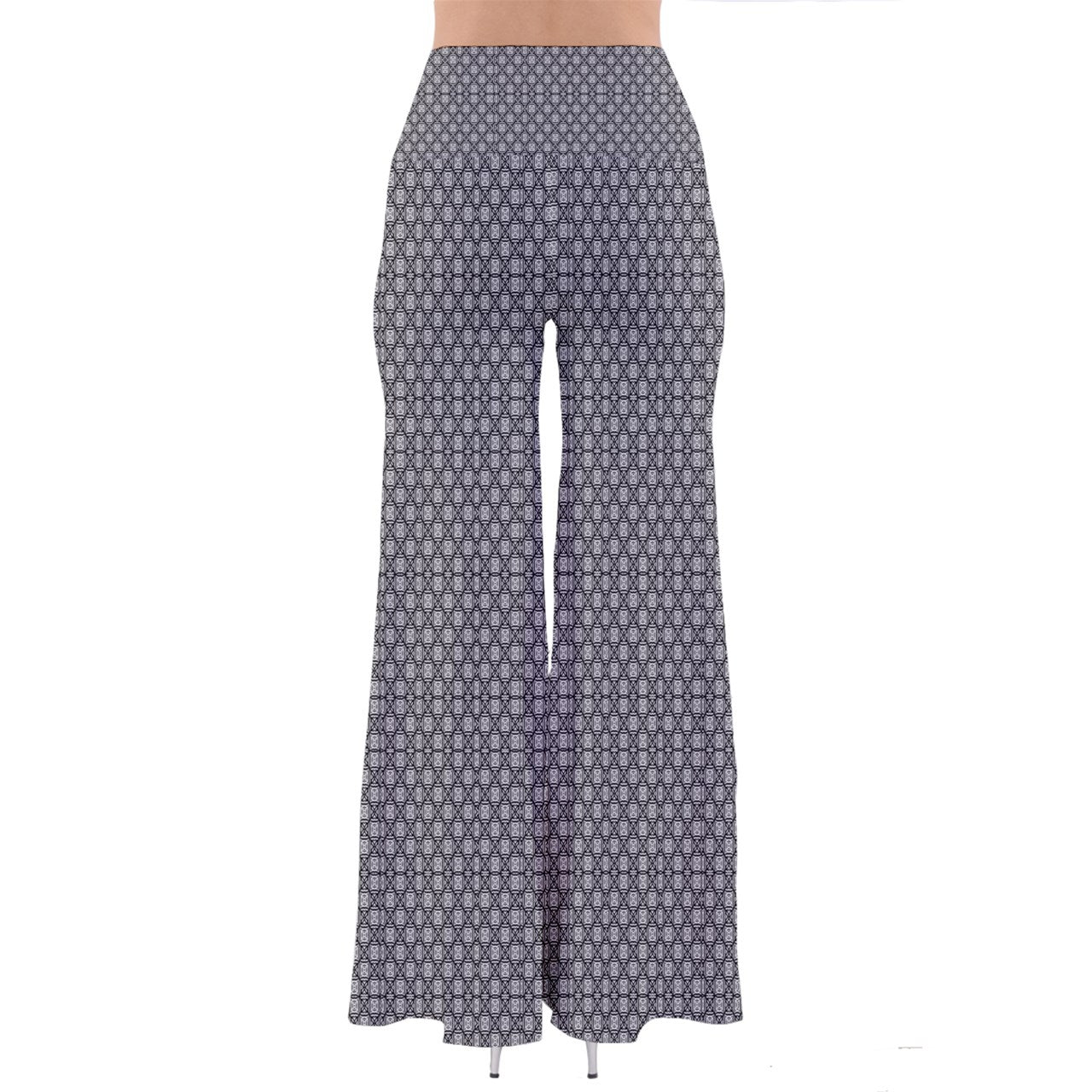 black white checker eyelet So Vintage Palazzo Pants