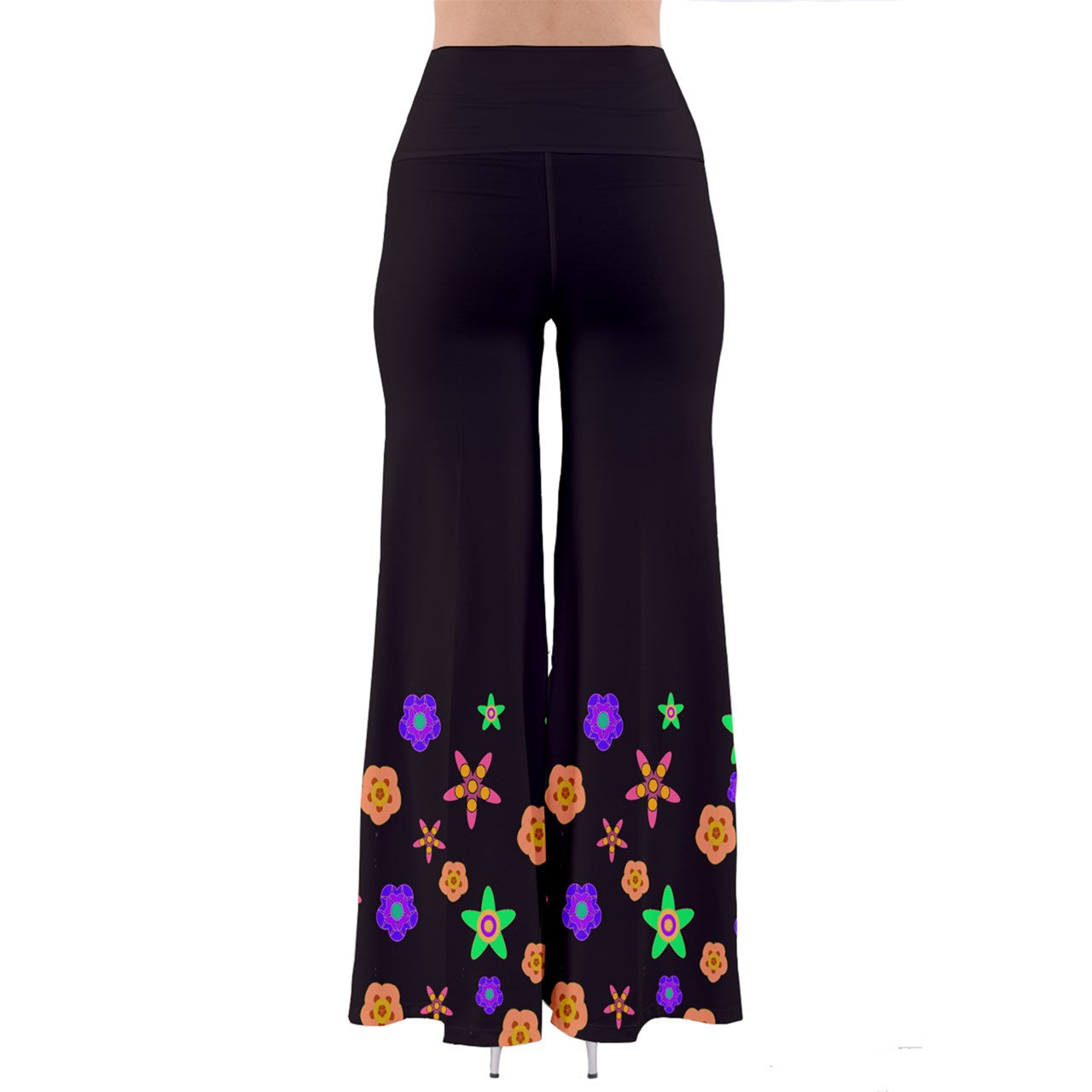 Black Indigo Flower So Vintage Palazzo Pants