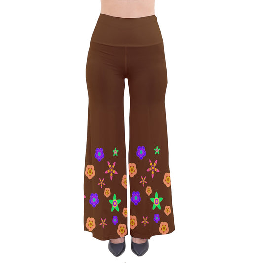 Brown Indigo Flower So Vintage Palazzo Pants