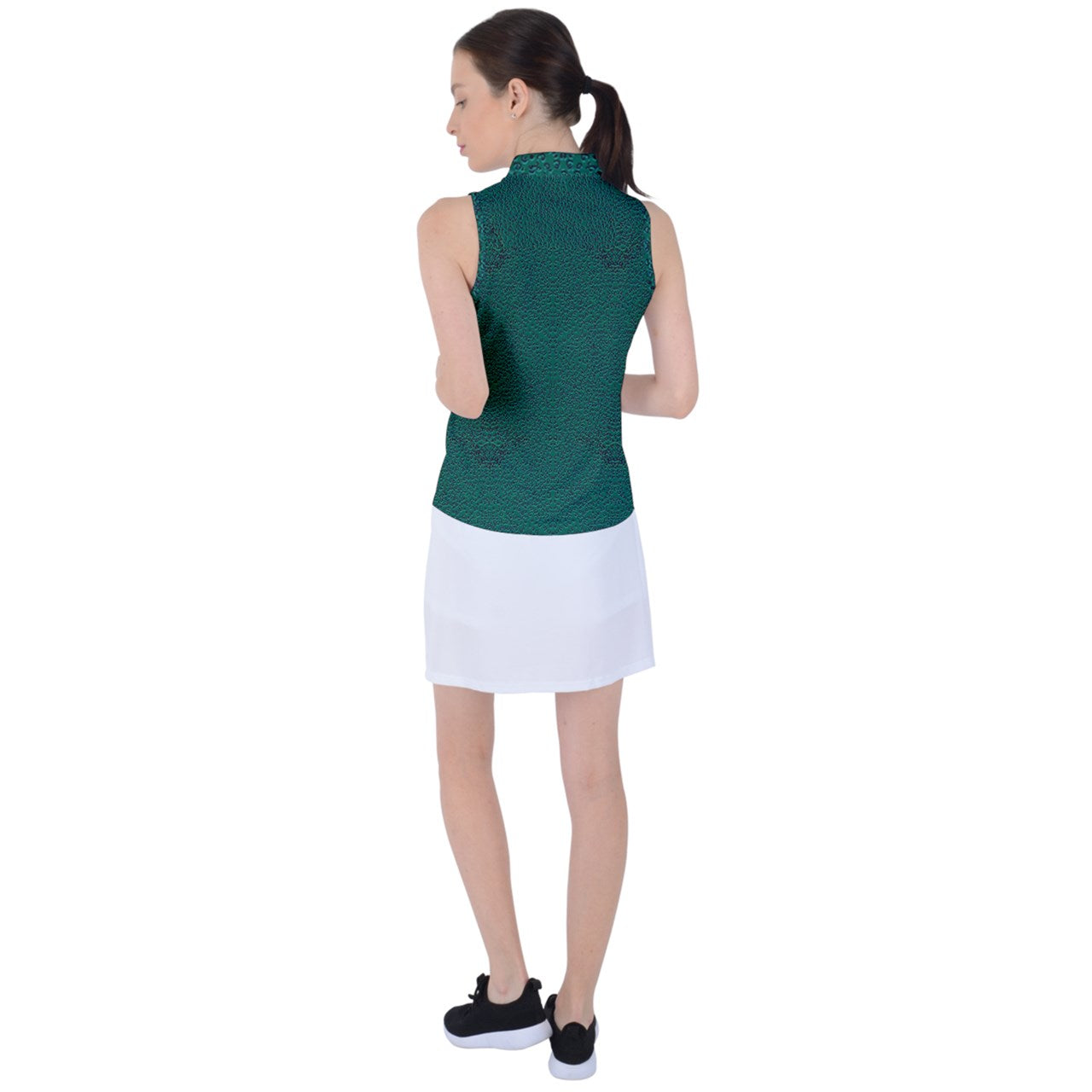 Green Cheeta Sleeveless Polo Tee