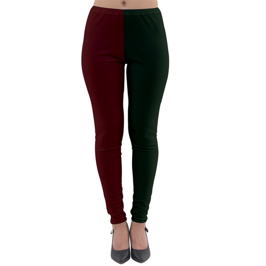 Red Green split Lightweight Velour Leggings