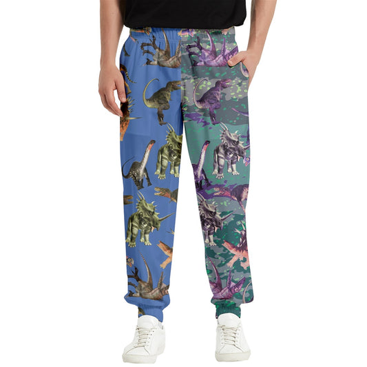 dinomight pattern block Elastic Waist Pants