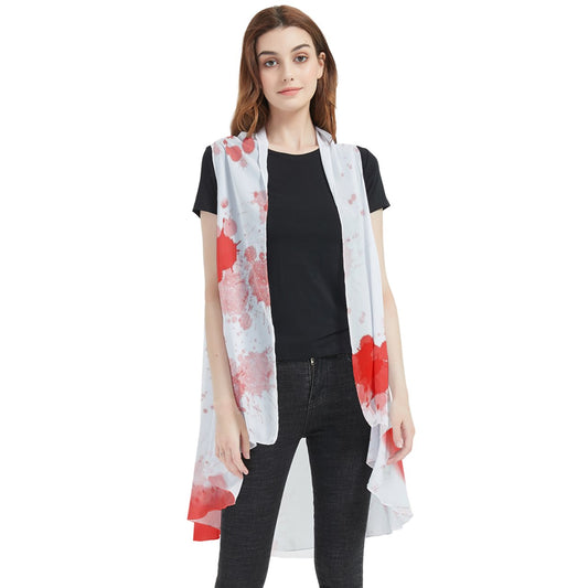 blood spatter Sleeveless Chiffon Waistcoat Shirt