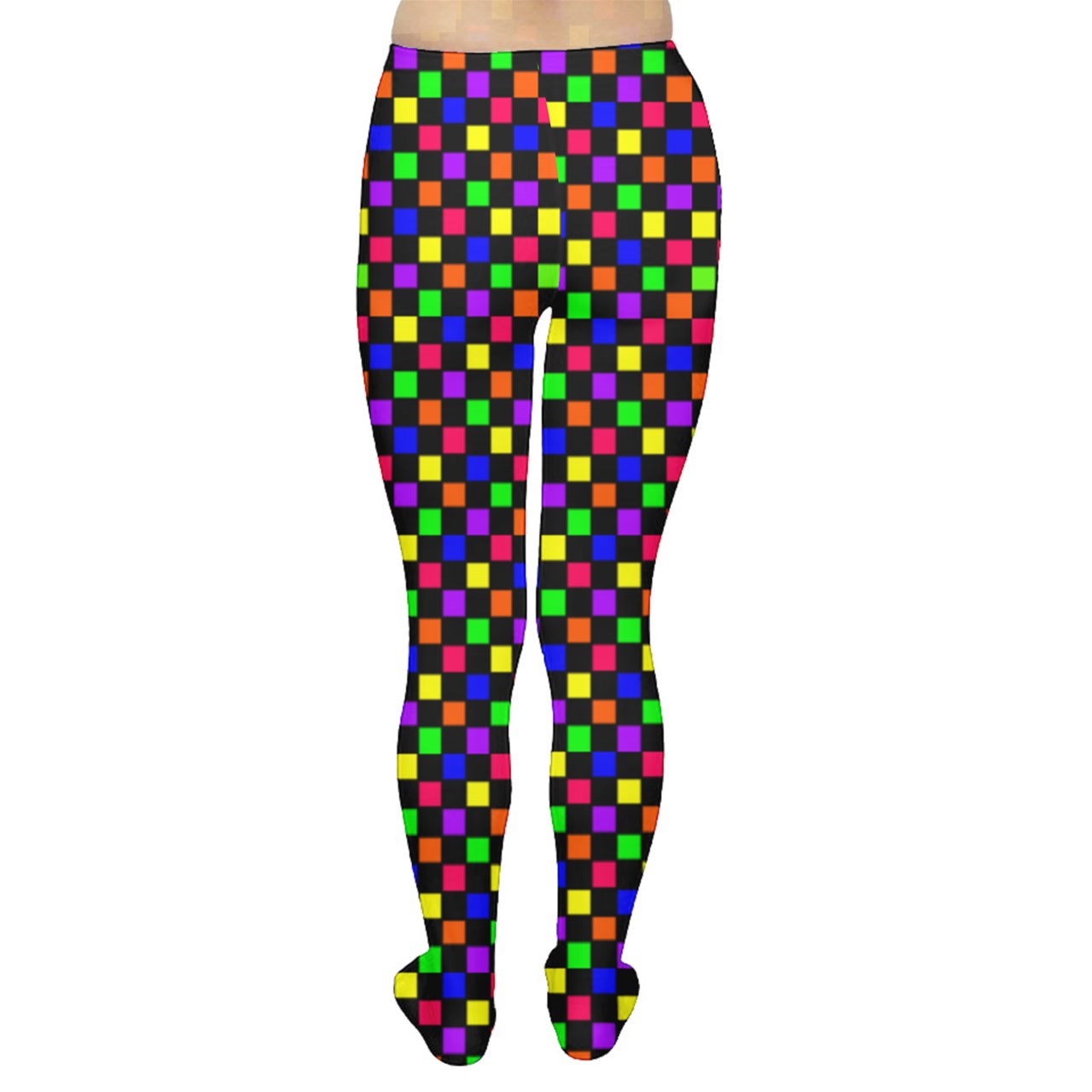 rainbow checker Tights