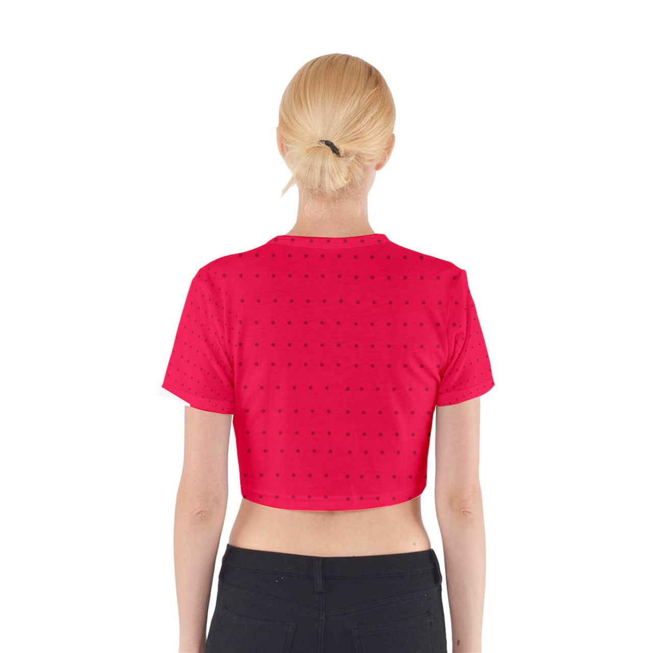 strawberries red dot Cotton Crop Top