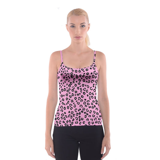 pink cheetah Spaghetti Strap Top