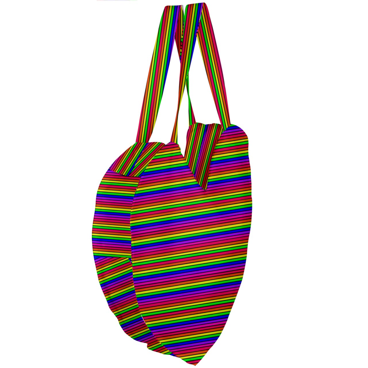 rainbow stripe Giant Heart Shaped Tote