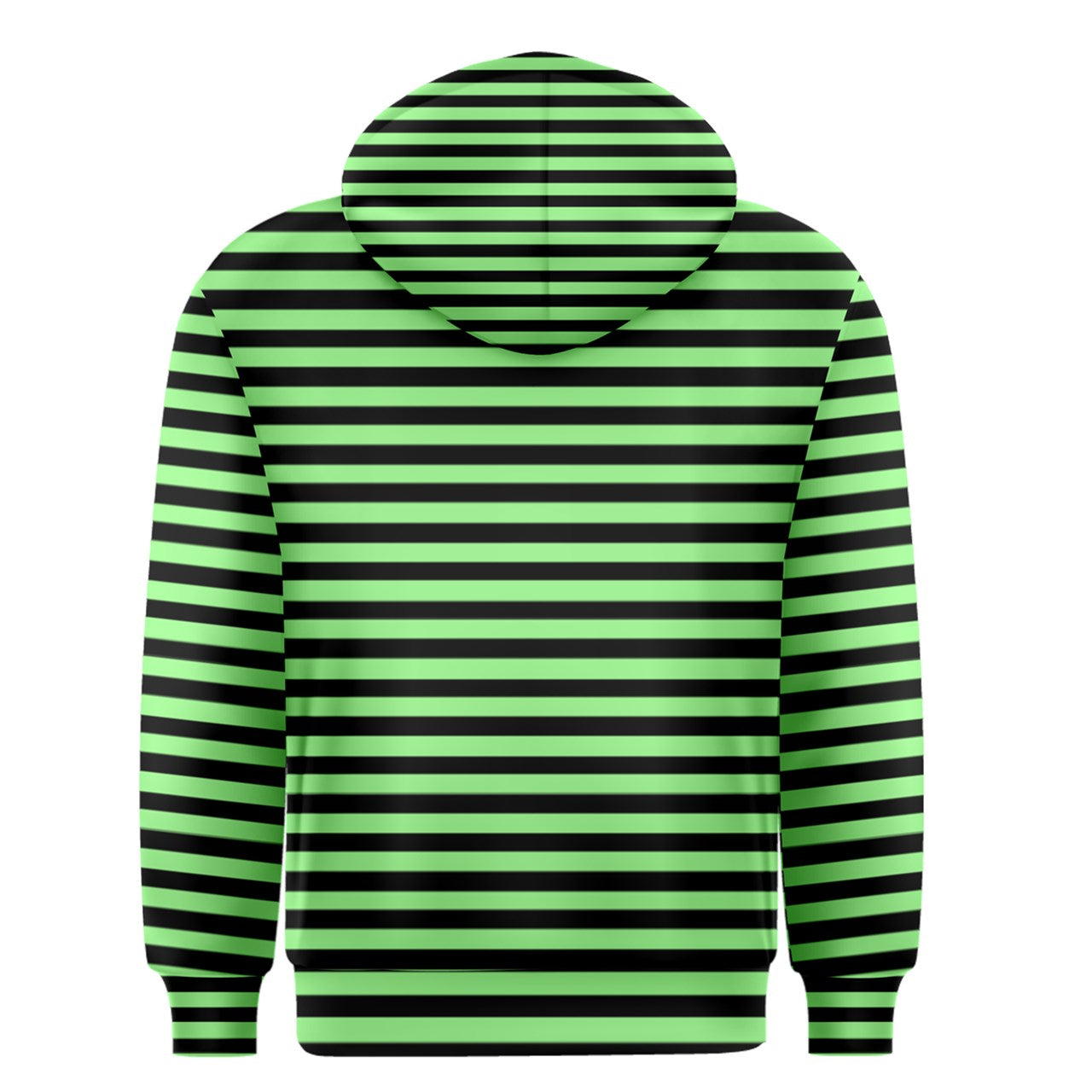 neon green stripe Zipper Hoodie