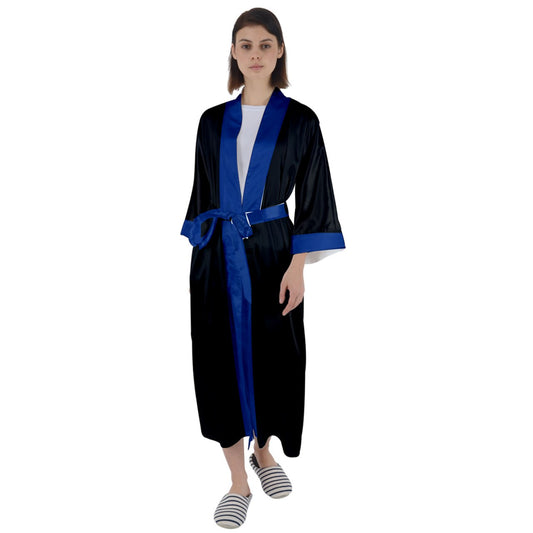 Navy Strap Satin Robe