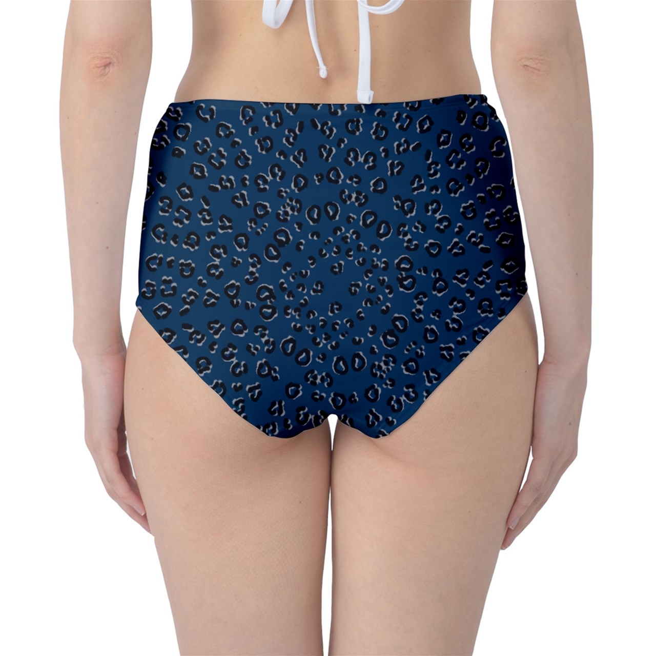 navy cheetah Classic High-Waist Bikini Briefs