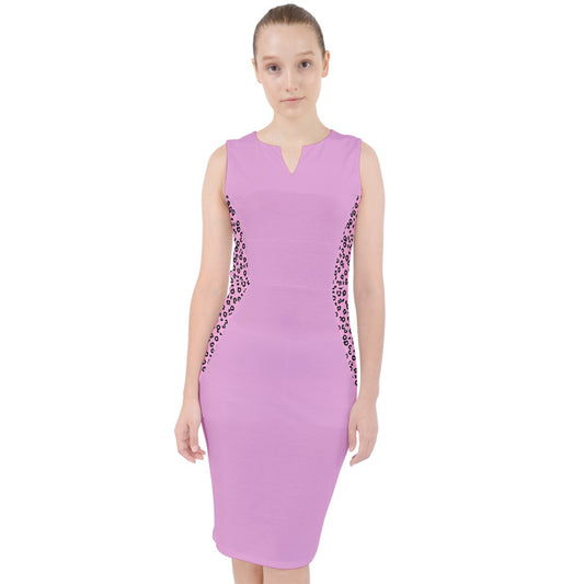 pink cheetah Midi Bodycon Dress