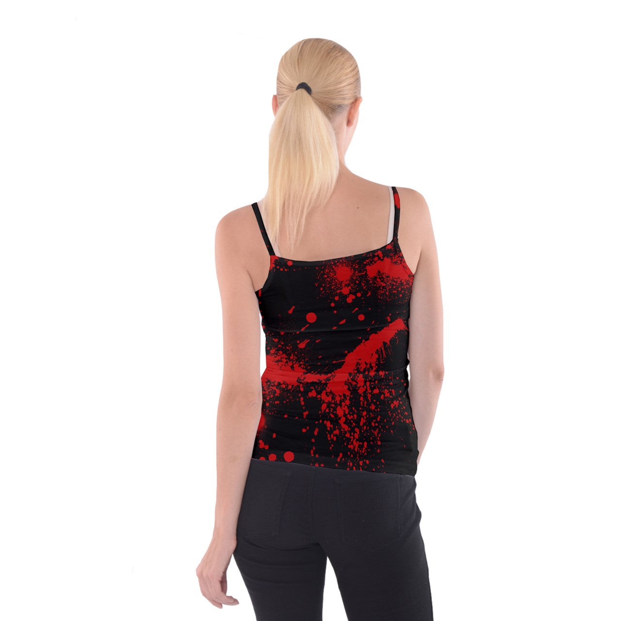 black blood spatter Spaghetti Strap Top