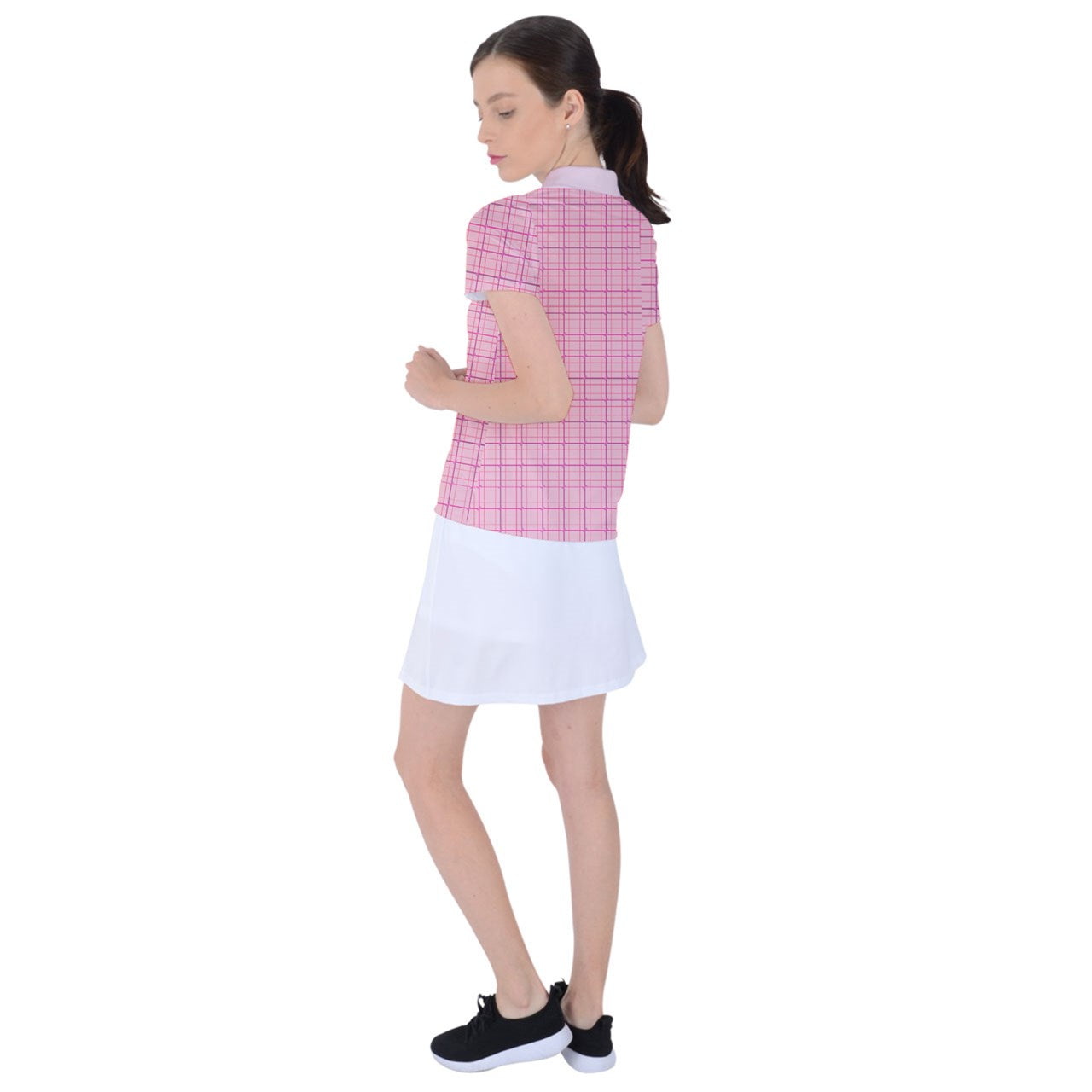 Pink y2k plaid Polo Tee