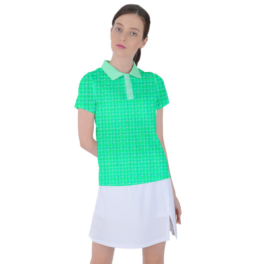 Green y2k plaid Women's Polo Tee