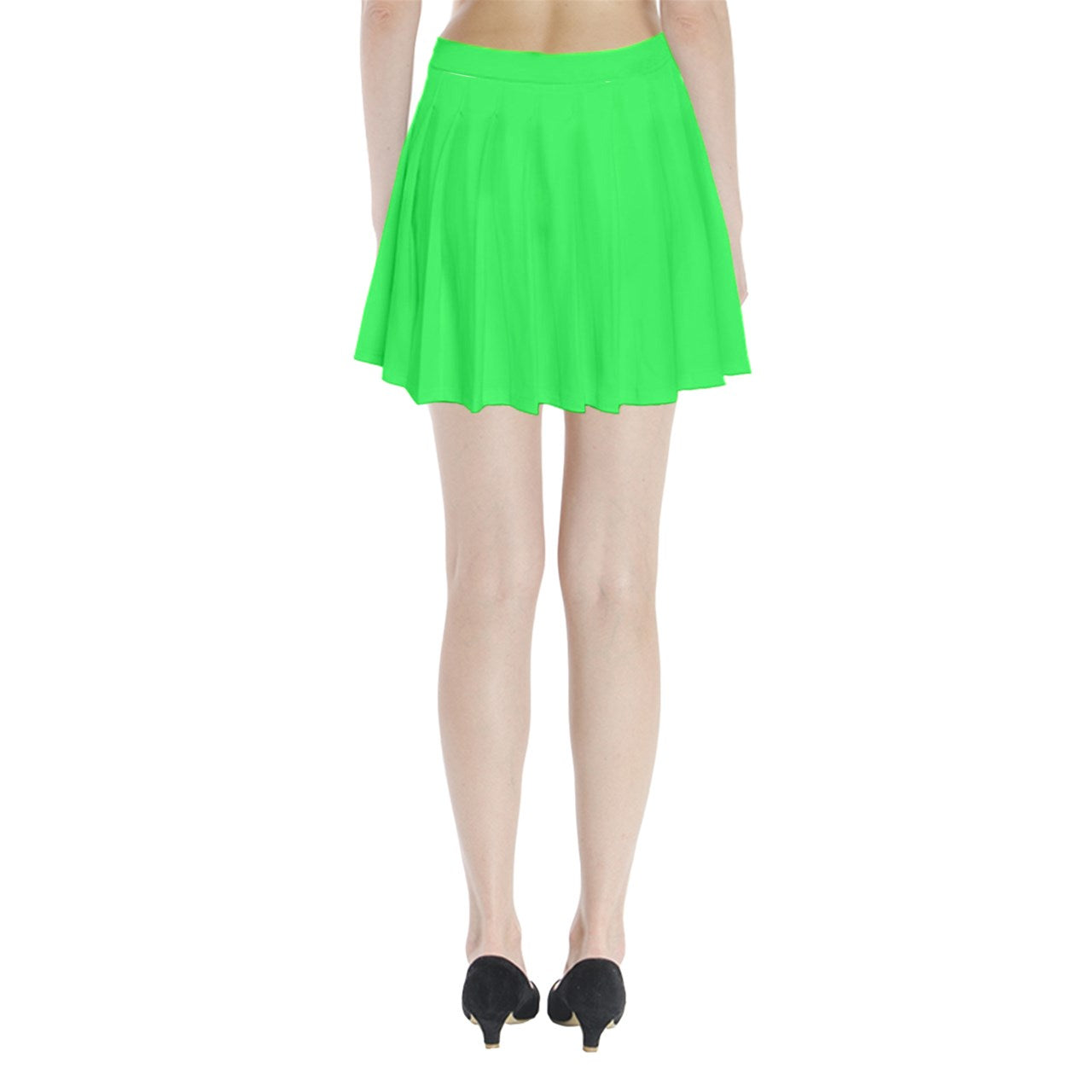 Hot Green Pleated Mini Skirt