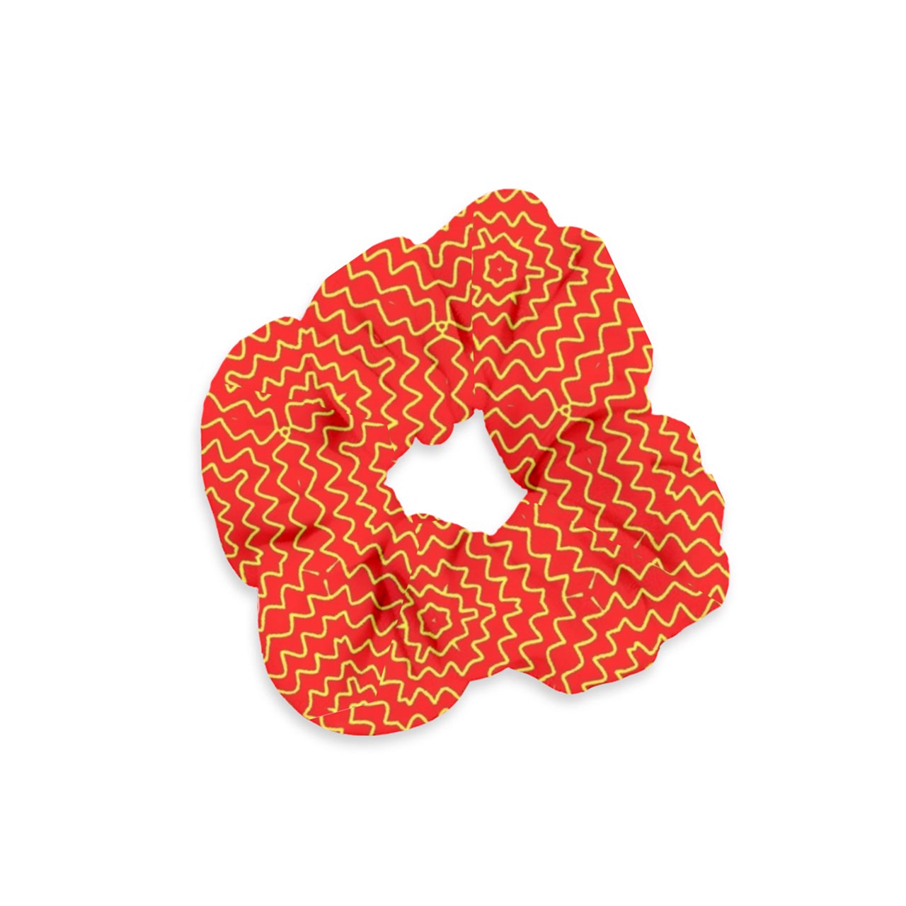 Clowncore Orange Velvet Scrunchie