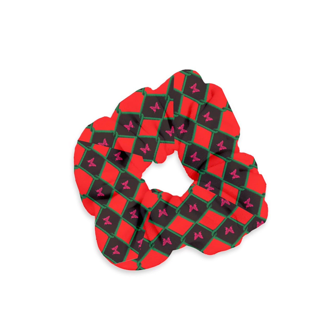Cherry Butterfly Velvet Scrunchie