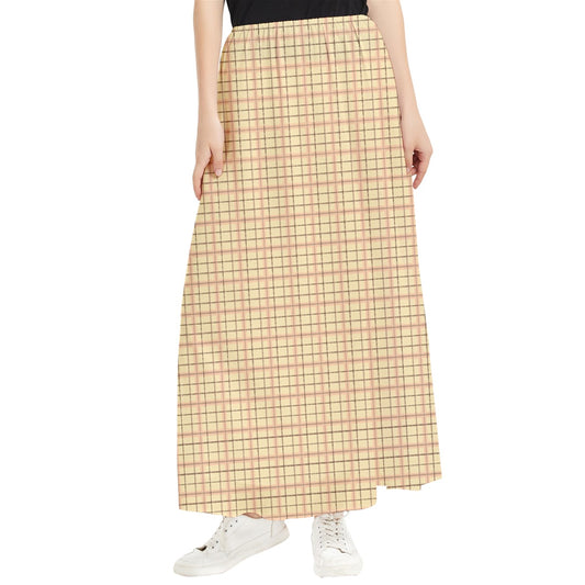 Beige Academia Maxi Chiffon Skirt