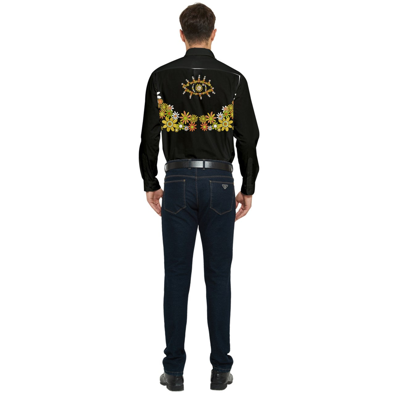 Classic Boho Flowers Collar Long Sleeve Pocket Shirt