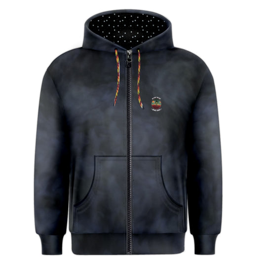 Smokey Blue Tie Dye Space Cadet Zipper Hoodie