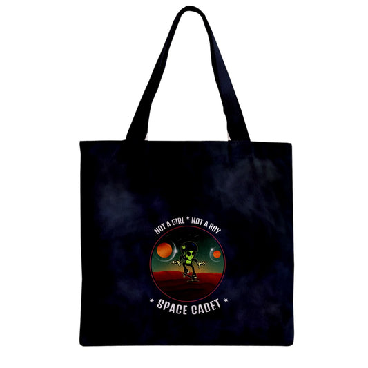 Smokey Blue Tie Dye Space Cadet Zipper Grocery Tote Bag