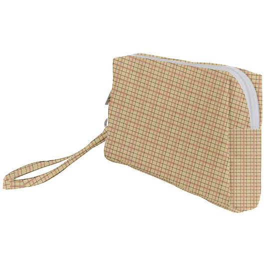 Beige Academia Wristlet Pouch Bag (Small)