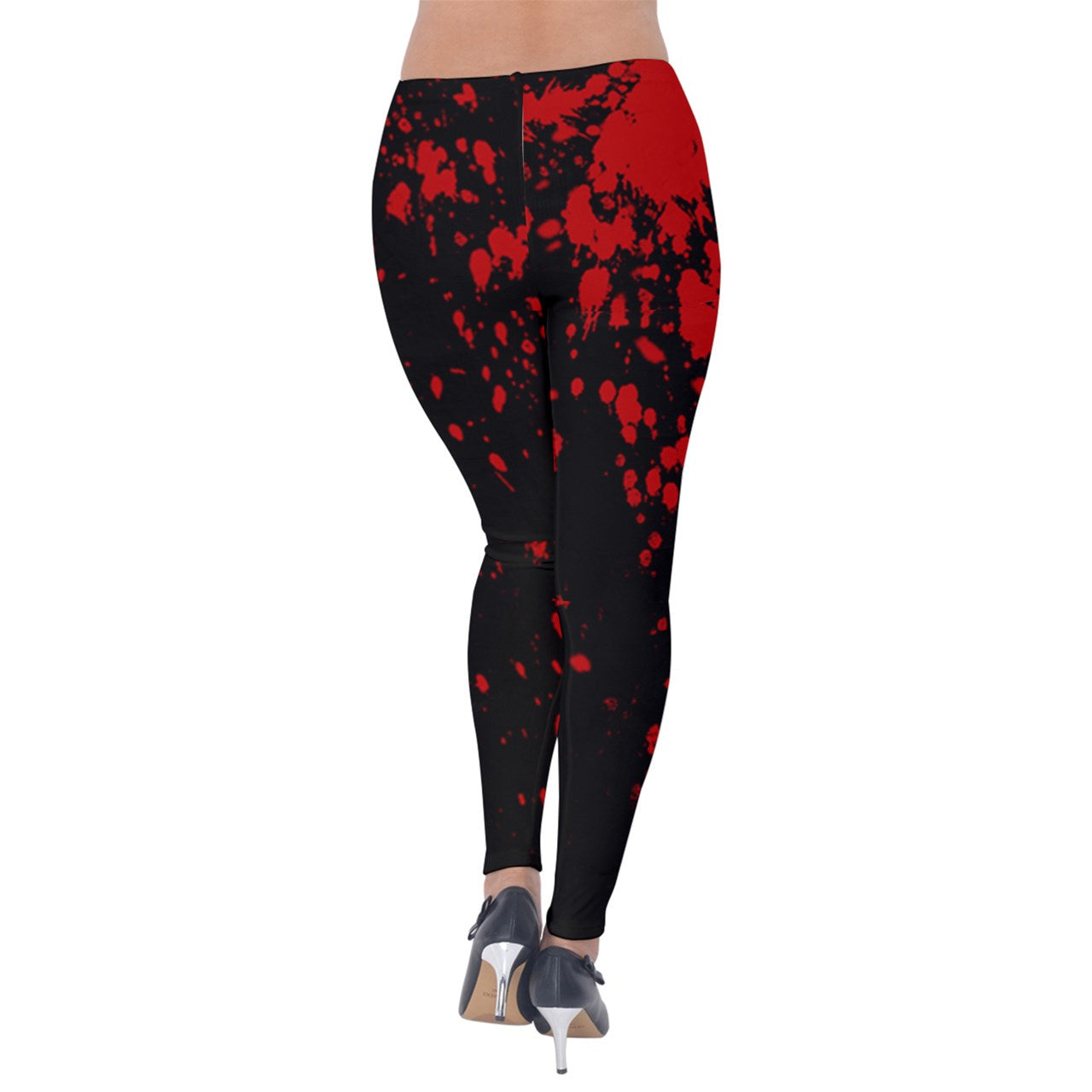 Black Blood Spatter Velvet Leggings
