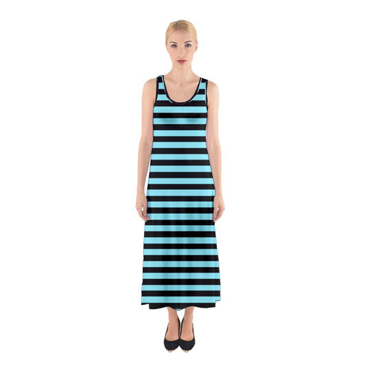 baby blue stripe Sleeveless Maxi Underdress