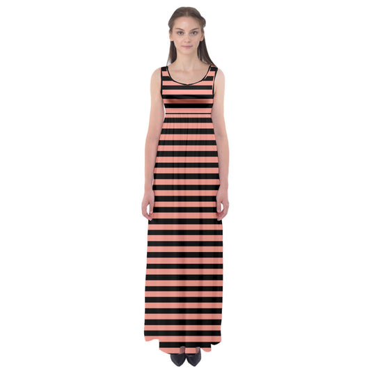 peach Bellini stripes Empire Waist Maxi Underdress