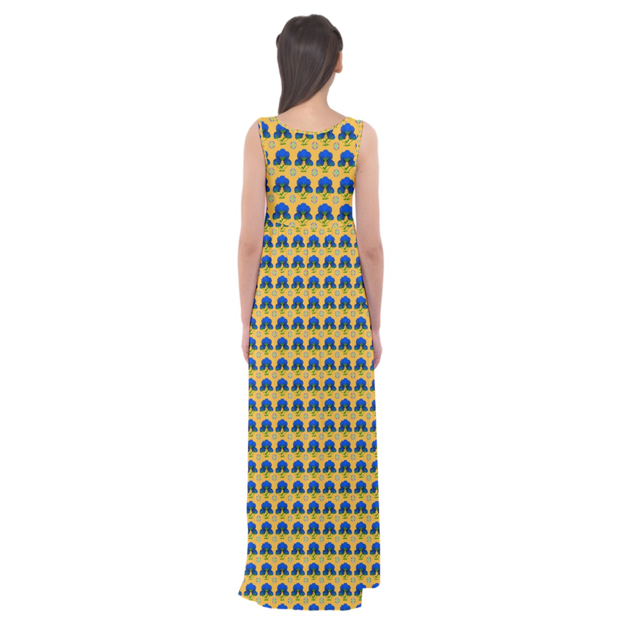 Blue Hydrangea Empire Waist Maxi Underdress