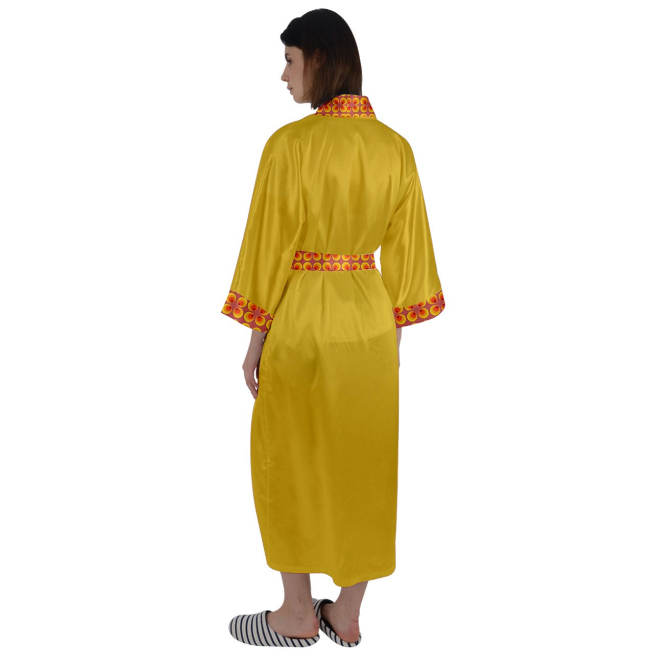 Indigo Gold Maxi Satin Robe