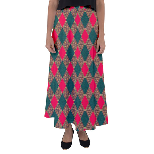 Yules Quilt Flared Maxi Skirt