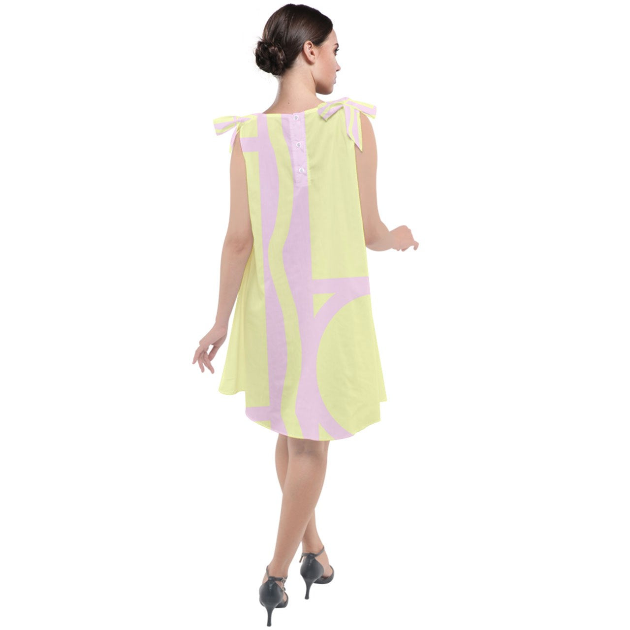 Pink Banana Mod Bubble Tie Up Tunic Dress