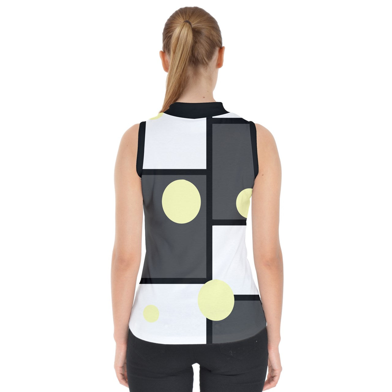 Noir Mod Bubble Mock Neck Shell Top