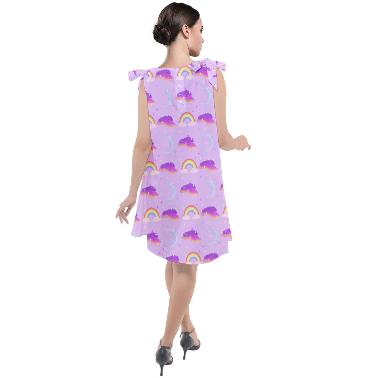 Rainbow Moon Tie Up Tunic Dress