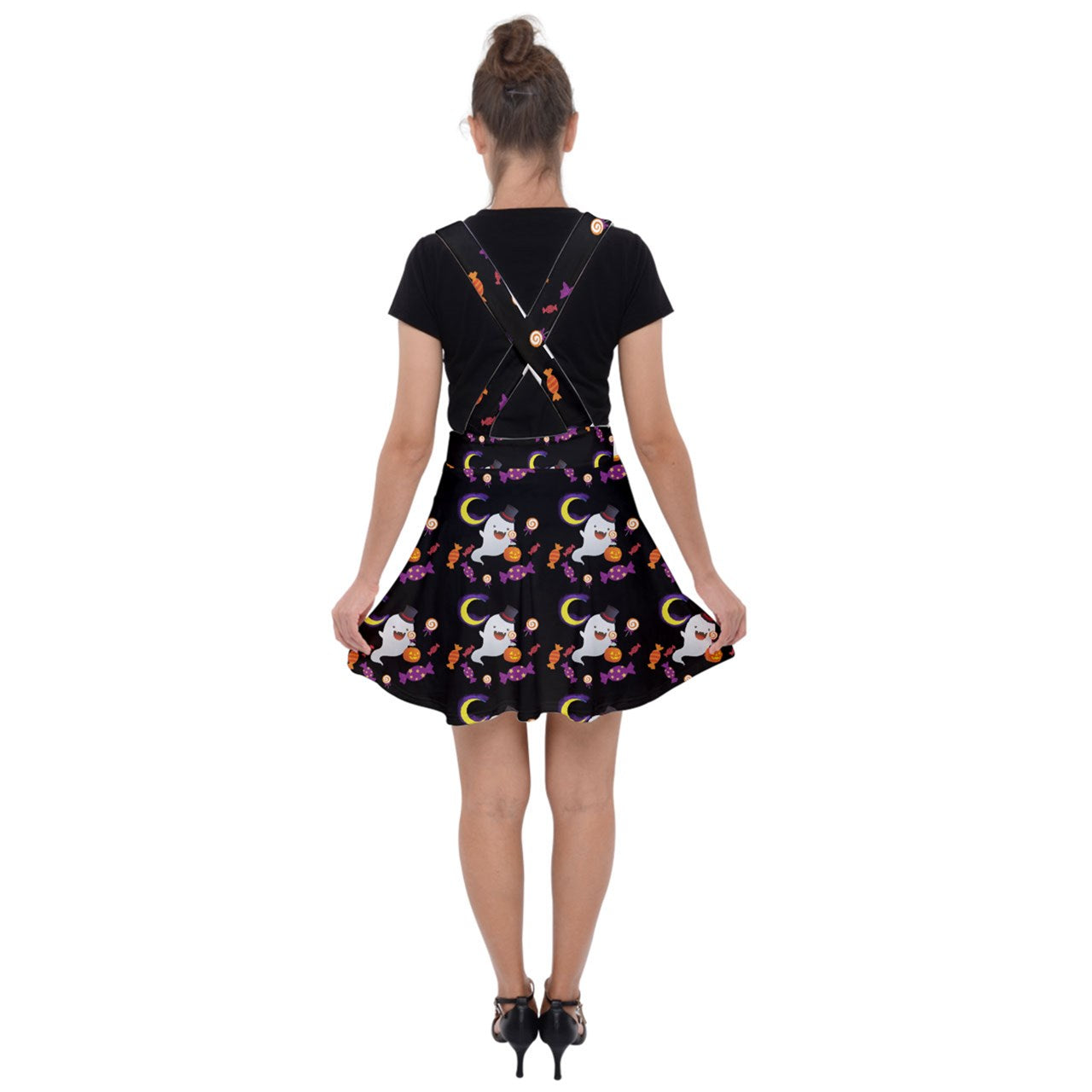 Sugar Rush Spook Velvet Suspender Skater Skirt