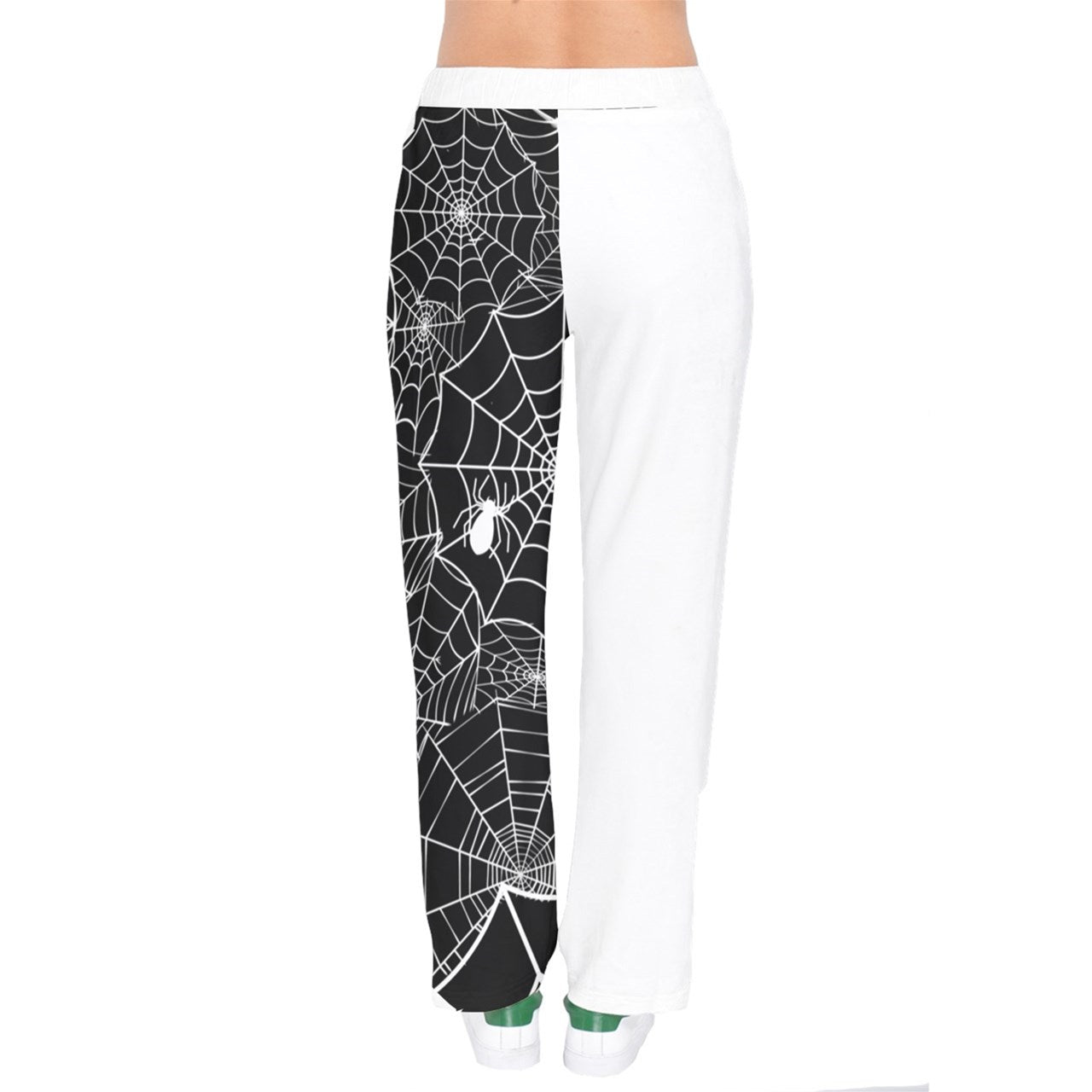 Black Web Chilling velvet Drawstring Pants
