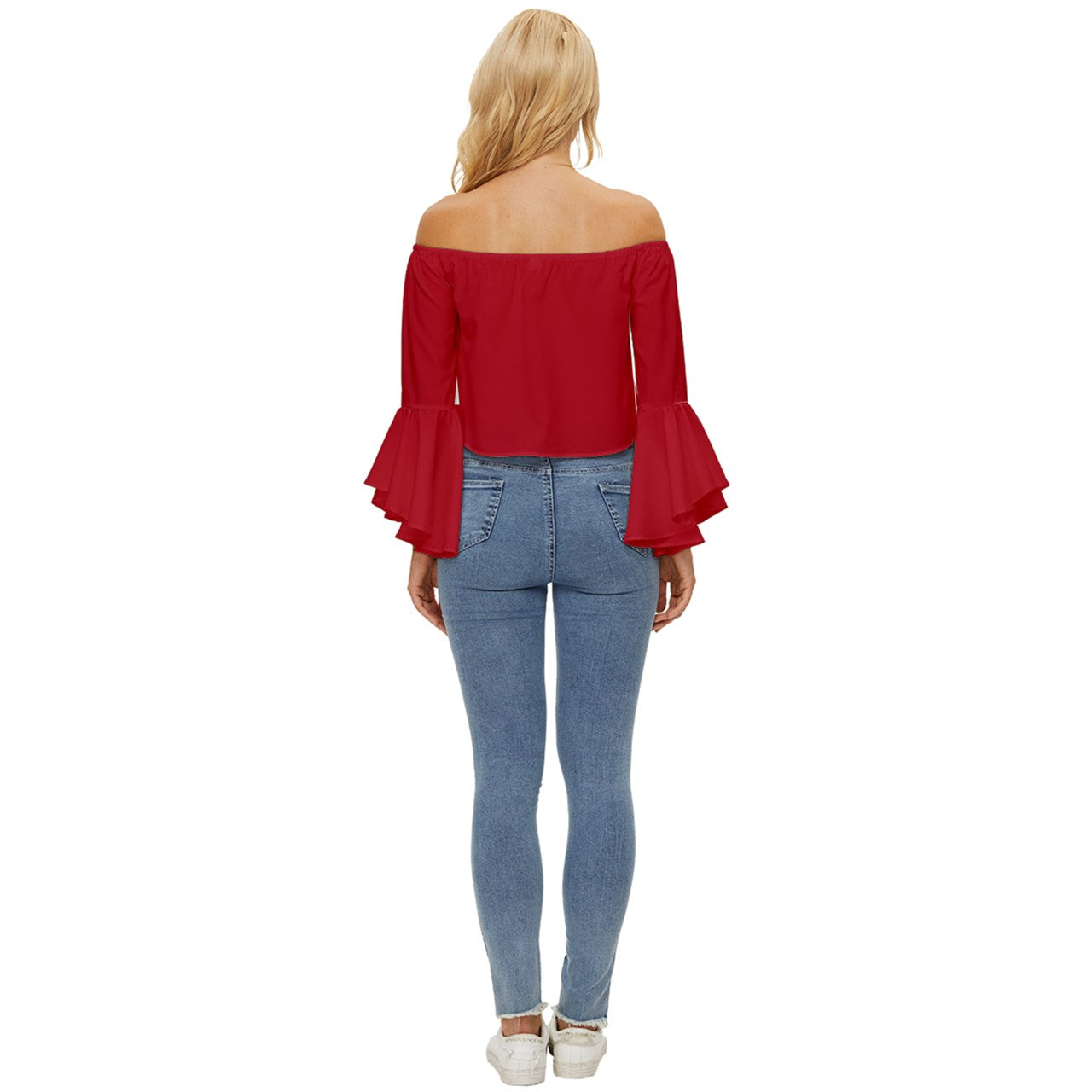 Romance Off Shoulder Flutter Bell Sleeve Top