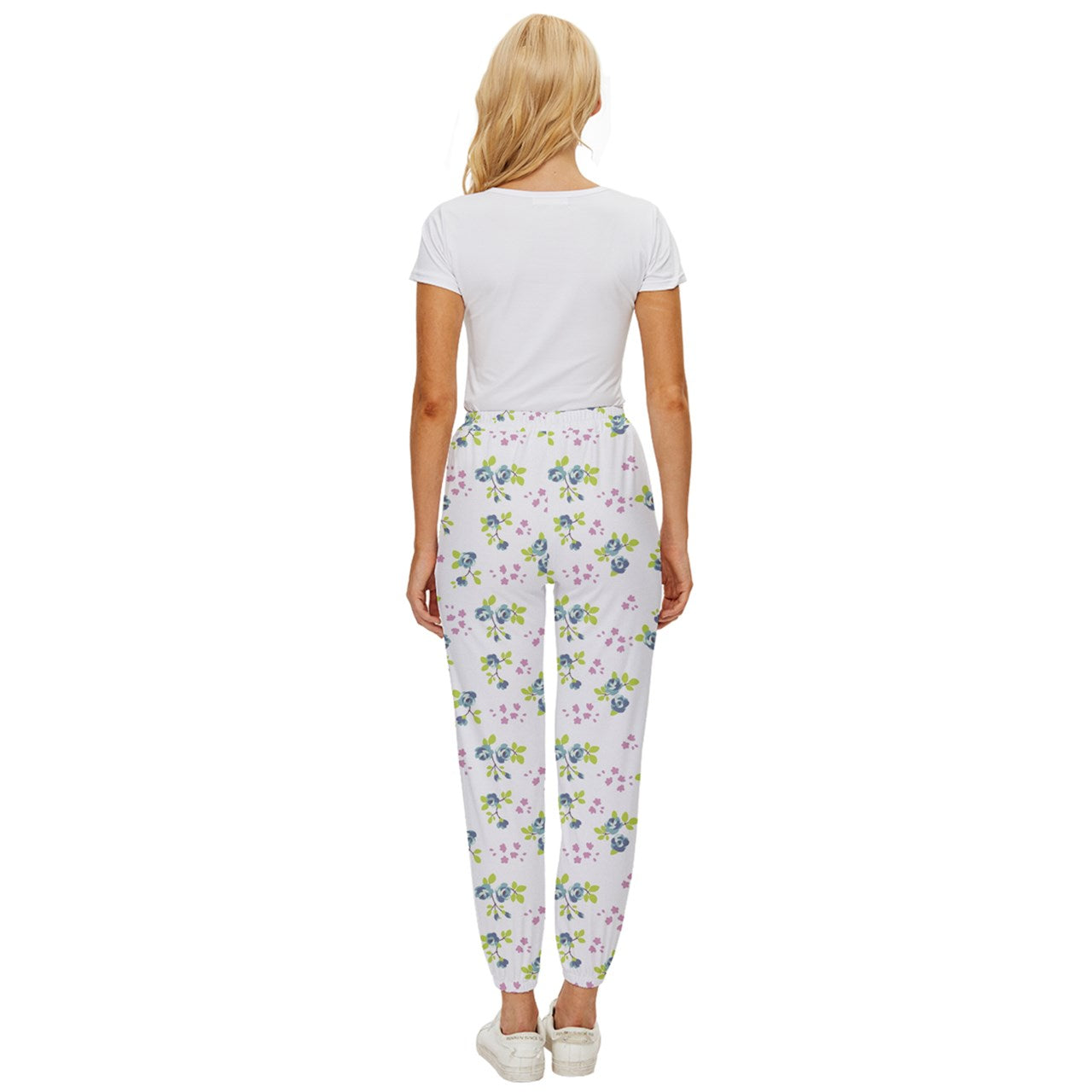 Powder Blue Bell Cropped Drawstring Pants