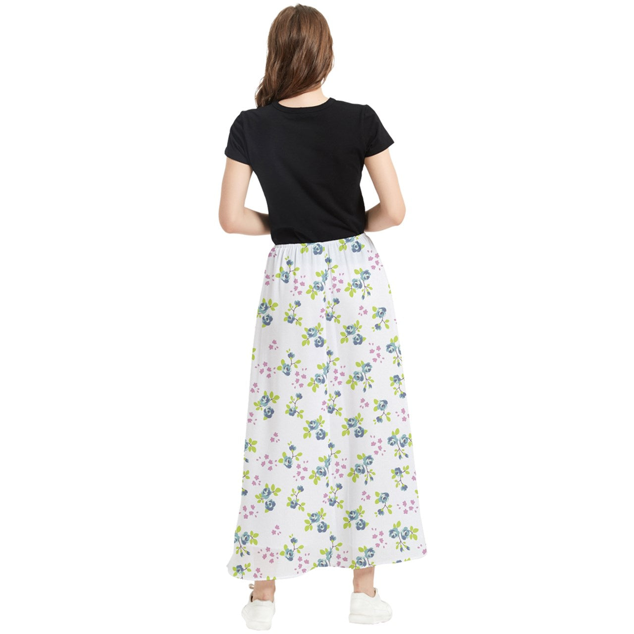 Powder Blue Bell Maxi Chiffon Skirt