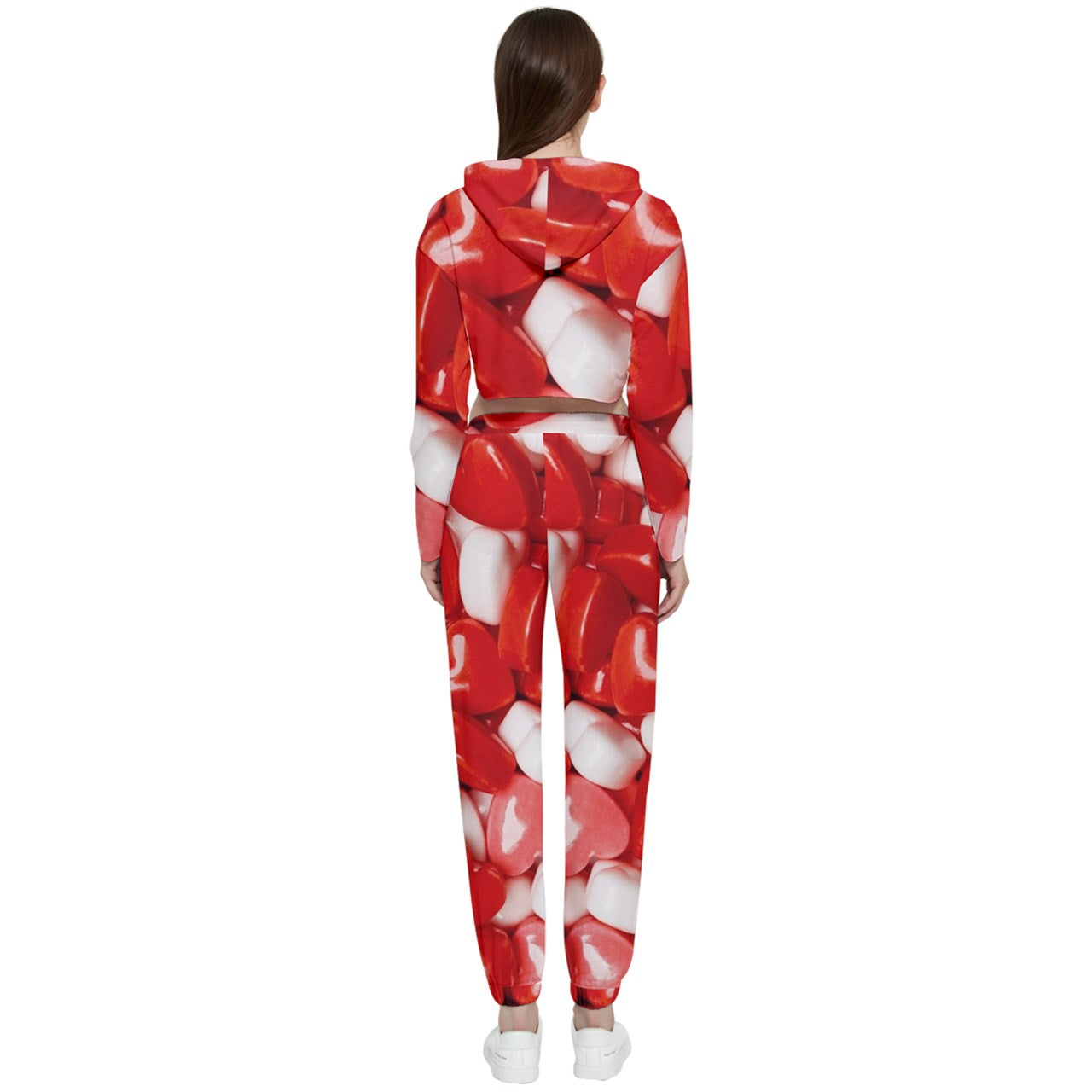 Sweet Hearts Cropped Zip Up Lounge Set