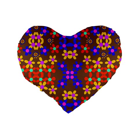 crayon flower 16" Premium Heart Shape Cushion