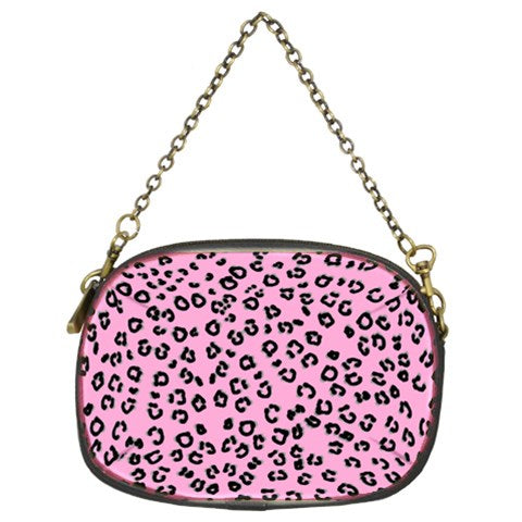 pink cheetah Chain Purse