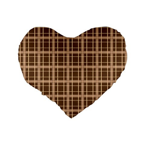 Brown Academia Standard 16" Premium Flano Heart Shape Cushion
