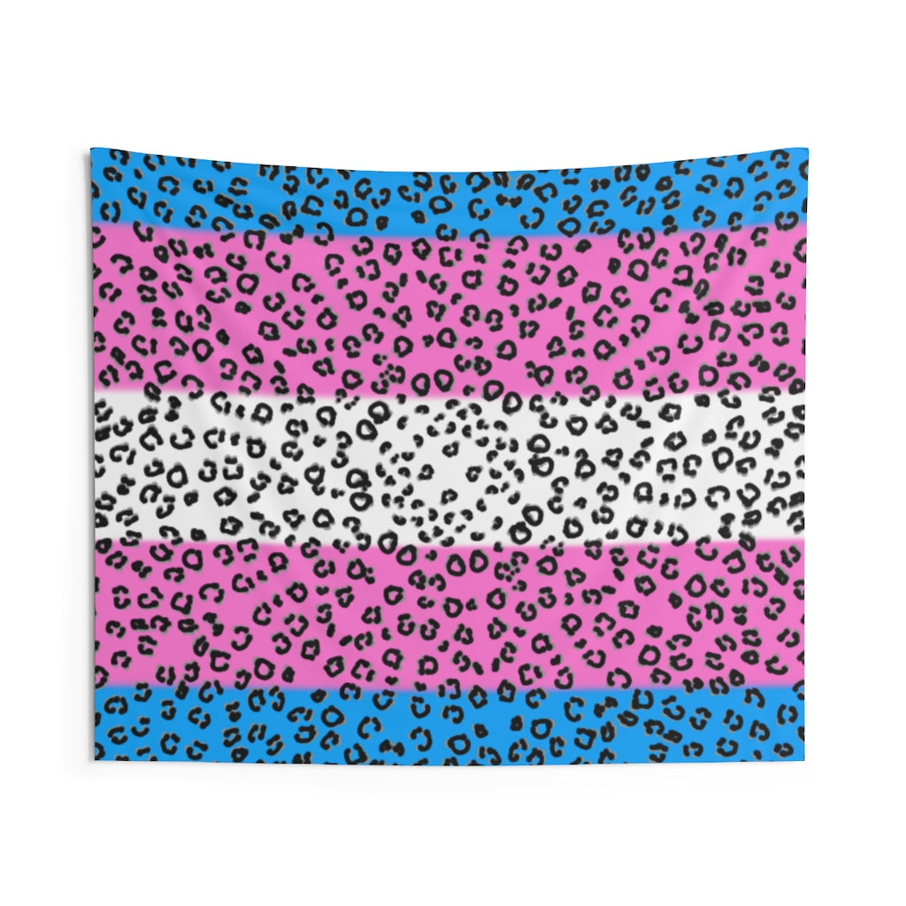 Transgender Flag Cheetah Wall Tapestries