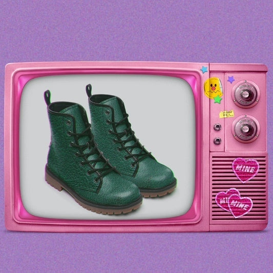 Green Cheetah Leather Lightweight boots MT